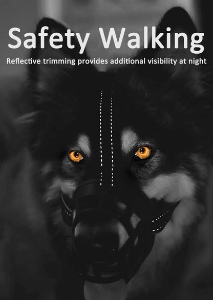 BARKLESS Dog Muzzle, Soft Basket Silicone Muzzle for Dogs to Prevent Biting and Chewing, Breathable Cage Mouth Cover for Training, Allows Drinking and Panting, Used with Collar