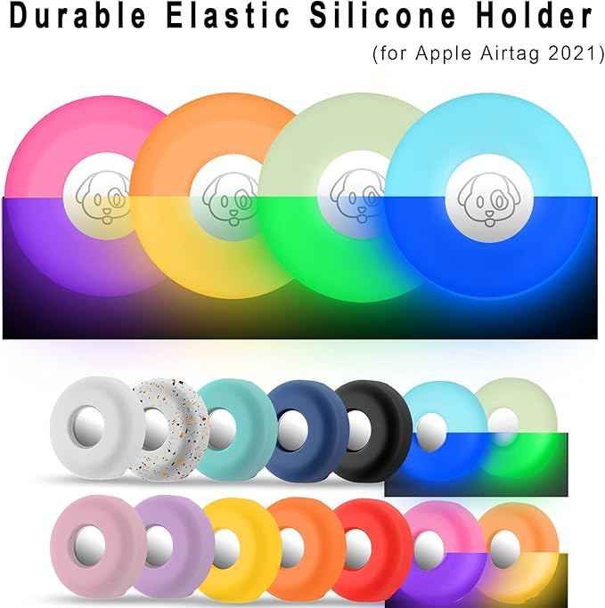 for Airtag Holder for Dog Collar, Cibaabo Silicone Air Tag Case Cover Compatible with Apple Airtags for 0.8-1.2inch Cat Pet Collar Harness Loop