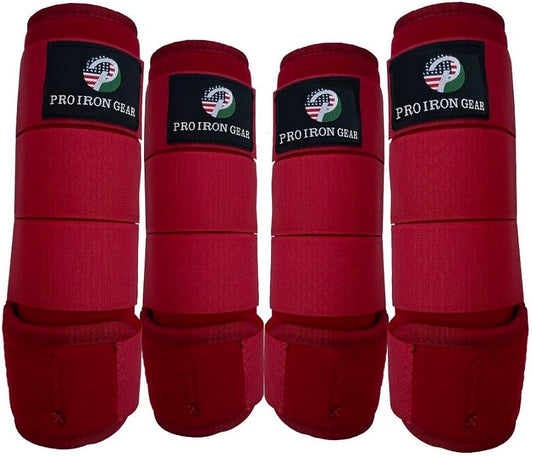 Horse Medicine Brushing Boots Leg Wraps Protection Gear Set of 2 and Set of 4 in 14 Colors