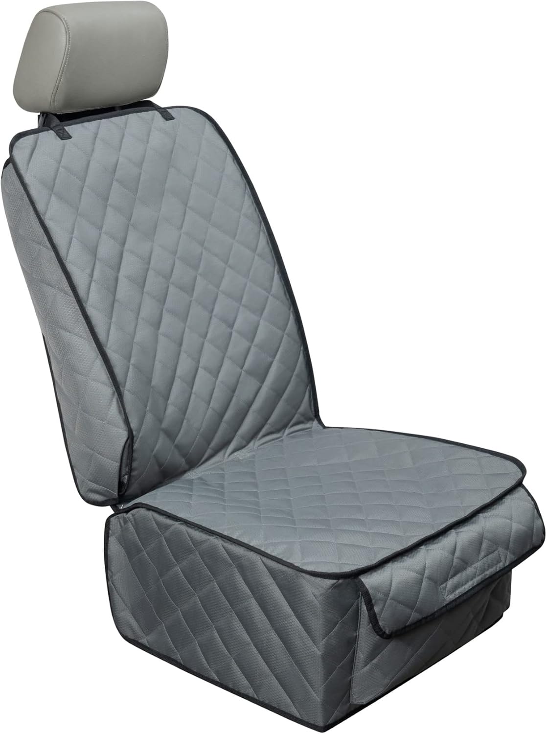Waterproof Front Seat Cover Dog Car Seat Covers Nonslip and Full Protection with Side Flaps Fits Most Cars, Trucks, SUVs(Grey, 1Pack) - Pawvie