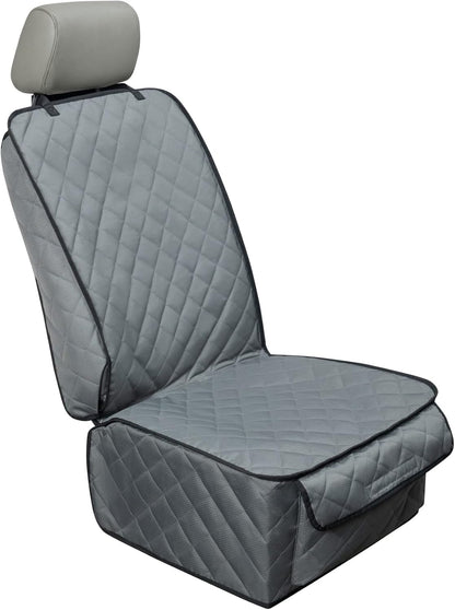 Waterproof Front Seat Cover Dog Car Seat Covers Nonslip and Full Protection with Side Flaps Fits Most Cars, Trucks, SUVs(Grey, 1Pack) - Pawvie