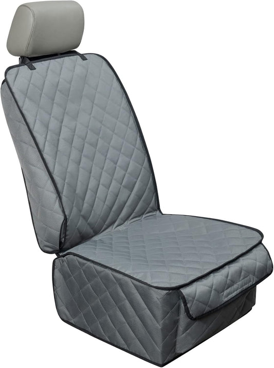 Waterproof Front Seat Cover Dog Car Seat Covers Nonslip and Full Protection with Side Flaps Fits Most Cars, Trucks, SUVs(Grey, 1Pack) - Pawvie