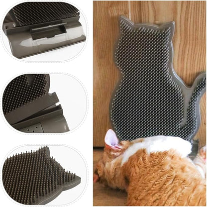 Cat Self Grooming Comb Brush with Catnip Wall Corner Groomer Brush Cats Face Scratchers for Indoor Dogs Fur pets