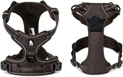 TRUE LOVE Adjustable No-Pull Dog Harness Reflective Pup Vest Harnesses Comfortable Control Brilliant Colors Truelove TLH5651(Brown,XS)