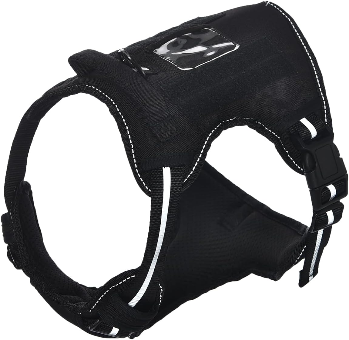 Amazon Basics No Pull Dog Harness, Adjustable Front Clip, Tactical Vest, Medium, Black