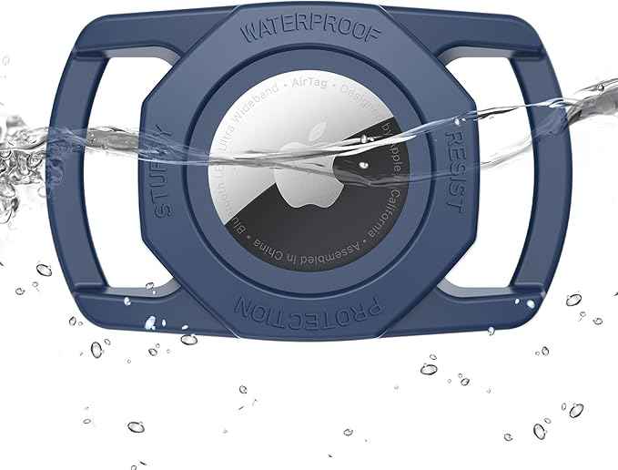 SANKALA Airtag Dog Collar Holder, [1 Pack] Waterproof Airtag Case for Dog Collar, TPU & Silicone Full Body Covered Anti-Lost Apple Air Tag Collar Holder Protective Airtag Case for Pet Collar, Blue