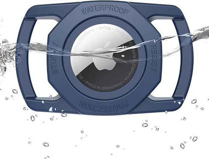 SANKALA Airtag Dog Collar Holder, [1 Pack] Waterproof Airtag Case for Dog Collar, TPU & Silicone Full Body Covered Anti-Lost Apple Air Tag Collar Holder Protective Airtag Case for Pet Collar, Blue