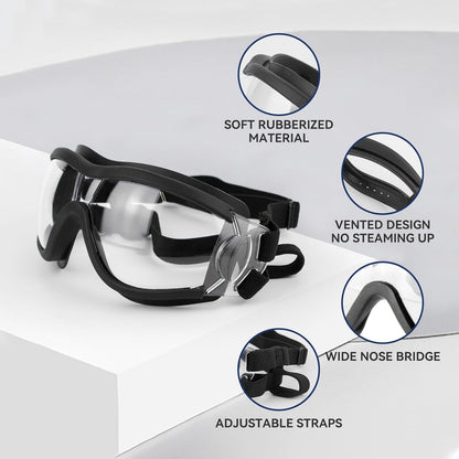 Dog Goggles Anti-UV Windproof Dog Sunglasses Eye Protection for Medium Large Dogs with Adjustable Straps/Clear Lense