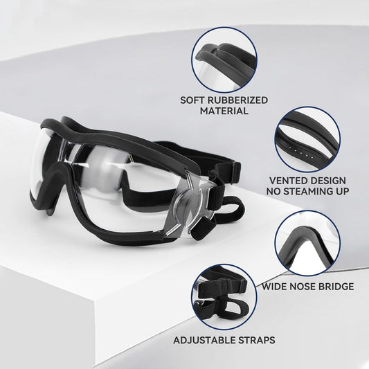 Dog Goggles Anti-UV Windproof Dog Sunglasses Eye Protection for Medium Large Dogs with Adjustable Straps/Clear Lense