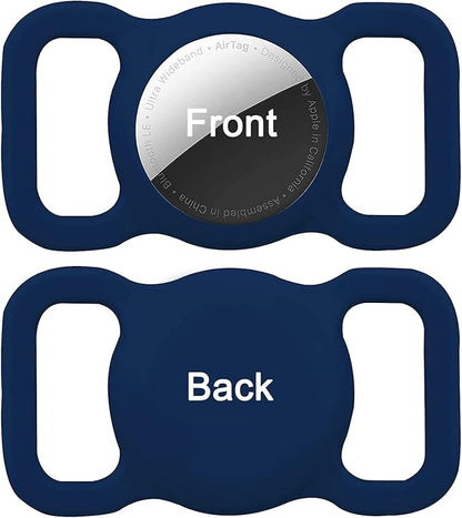 Silicone Case Compatible with Apple AirTag,Dog Cat Collar Pet Loop Holder for AirTags,Slide On Sleeve Compatible with AirTag Navy