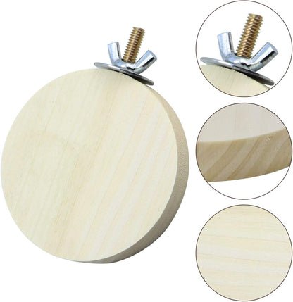 2 Pieces Bird Perch Platform Wooden Stand Toy for Small Bird Parrot Parakeet Cockatiel Budgie Lovebirds Conures Finches Rat Cage Accessories