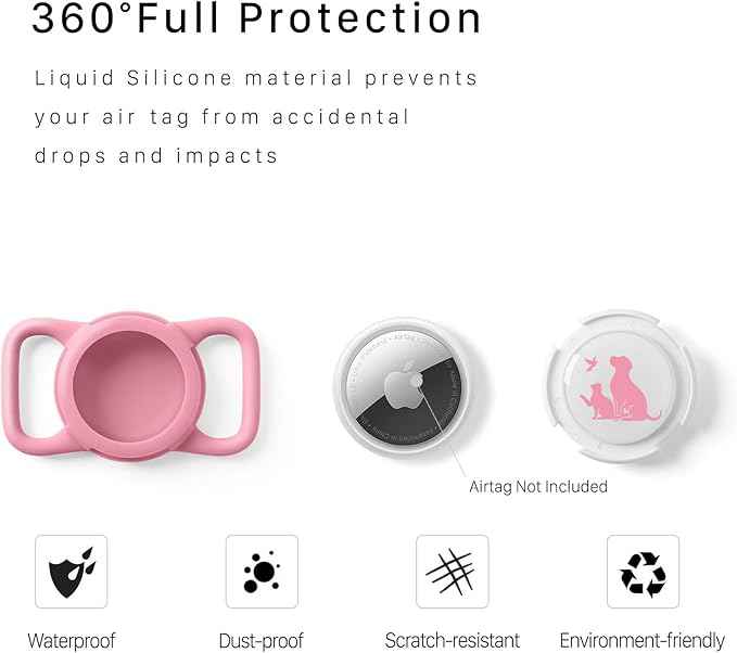 Compatible with Holder Airtag for Dog Collar with Apple Case Waterproof