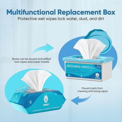 Pet Wipes for Dogs & Cats, Extra Moist & Thick Grooming Puppy Wipes with 100 Fresh Counts, Aloe Vera/Nature