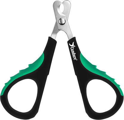 Candure Cat Nail Clippers for Cats, Rabbits, Hamsters, Birds - Stainless Steel Trimmer with Precise Angled Edges for Easy & Safe At-Home Grooming