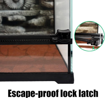 SARUFO Reptile Terrariums Tank (10 PCS) Front Opening Door 8"x8"x12" Amphibian Tank Starter Kit, Suitable for Small Reptiles Such as Geckos, Snakes, Lizards, Chameleons, Serpents