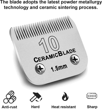 Dog Grooming Clipper Replacement Blades Compatible with Andis Pet Clipper/Oster A5/Wahl KM Series Dog Clipper,Ceramic Blade & Stainless Steel Blade(10+30+7FC+5FC)