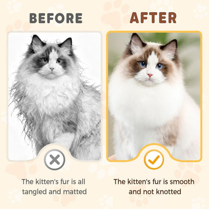 Pet Grooming Brush, 2025 New Self Cleaning Metal Comb, Detangling and Dematting Long, Matted Fur on Cats and Dogs, Easy to Remove Loose Undercoat, One Click Removal (Yellow)