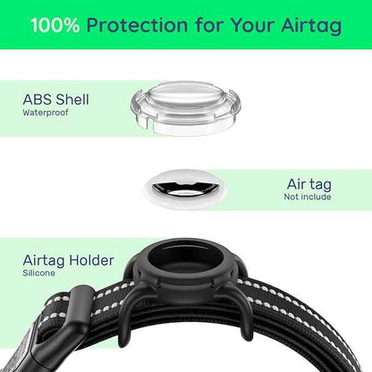 Airtag Dog Collar with QR Code, Reflective Dog Collar with Airtag Holder, Soft Padded & Safety Locking Buckle Adjustable Pet Collar for Medium Dogs
