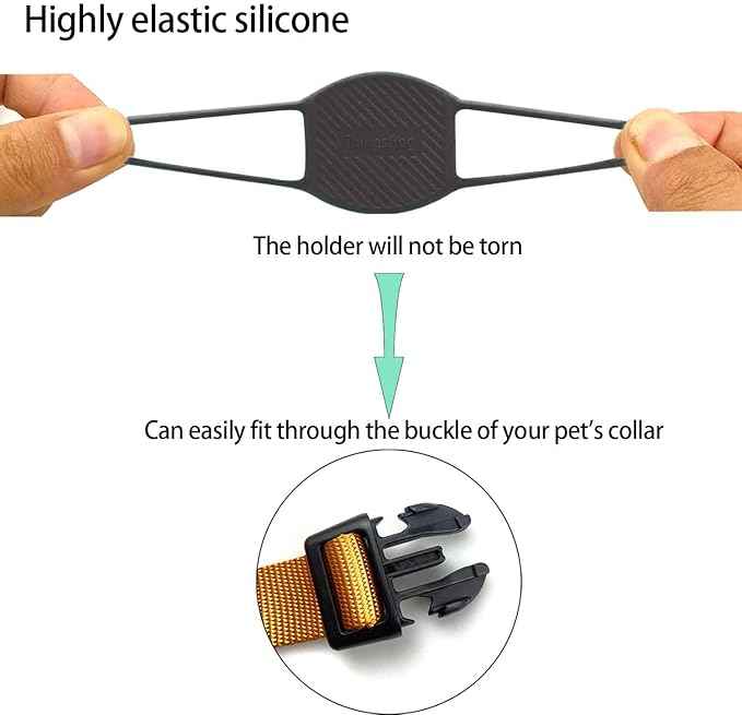 Dog Collar Airtag Holder 4 Pack, Waterproof Companion of Air Tag Trackers Locator Case, Protective itag Apple GPS Holder Compatible with Cat Collars, Silicone Dog airtag Holder