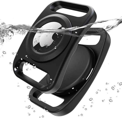 SANKALA Airtag Dog Collar Holder, [2 Pack] Waterproof Airtag Holder for Dog Collar, TPU & Silicone Full Body Covered Apple Airtag Case for Dog Collar, Airtag Protective Cover for Pet Collar, Black