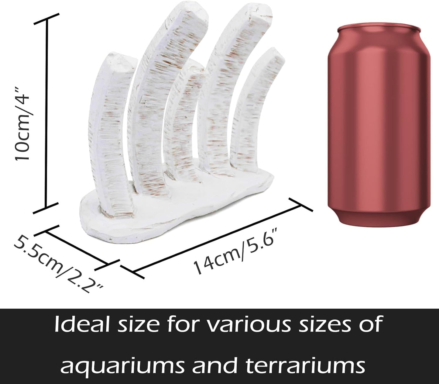 Skull Fish Tank Decorations Dinosaur Bones Snake Hideout Cave Animal Reptile Ornament Halloween Décor for Terrarium Aquarium Large Betta Tarantula Decor