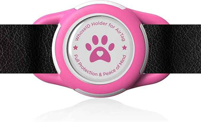 Airtag Dog Collar Holder, Durable & Lightweight Airtag Case, Slide-on Waterproof Protective Air Tag Holder for Dog Collar - for Dogs and Cats (Rose, Small)