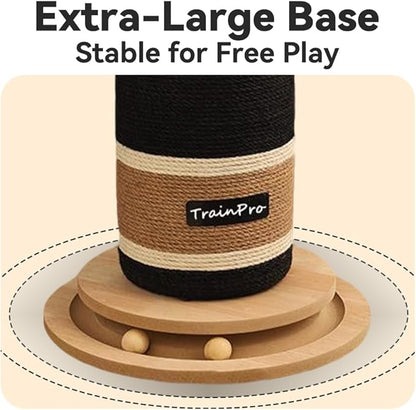 Premium Natural Hemp Cat Scratcher, Durable Scratching Post for Indoor Cats, Stable Climbing Pole, Furniture Protector, Kitten Play Tower, Activity Center with Bonus 20 X 15” Pet Bed