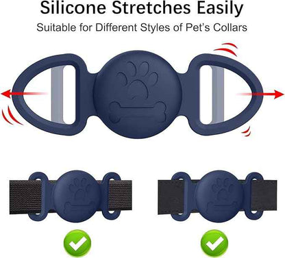 2 Pack Case for Airtag Dog Cat Collar Holder, Soft Silicone Anti-Lost Waterproof Protective Case Compatible with Apple Airtag, for Pet Dog Cat Collars Holder