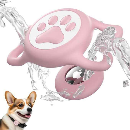for Airtag Dog Collar Holder, Dog Air Tagholder Waterproof, Compatible with Apple Air Tags, Durable & Lightweight Silicone Airtag Case for Pet Collars (Pink, 1 Pack)