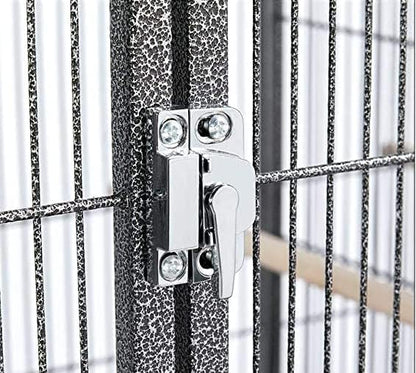 Single Stackable Center Divided Breeder Breeding Bird Flight Double Rolling Cage for Aviaries Canaries Cockatiels Finches Budgies Small Parrots (Without Stand)