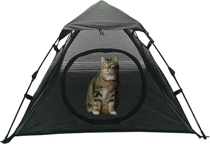 Portable Large Pop Up Pet Cat Tents Enclosures House for Outside Patio Indoor for Cat Puppy Rabbit Small Animals,Quick Opened,Independent or can be Connected to Tunnels