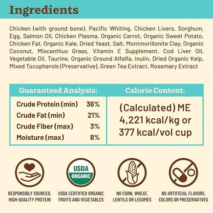 Primal Kibble in The Raw, Freeze Dried Cat Food, Chicken & Fish, Scoop & Serve, Made with Raw Protein, Whole Ingredient Nutrition, Crafted in The USA, Dry Cat Food, 64 Ounce (4 lb) Bag