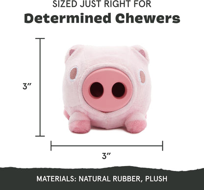 Barkbox Hambone Super Chewer Tough Dog Chew Toy for Aggressive Chewers, Plush Cover with Rubber Core - 2 Toys in 1 – Two Layer Treat Dispensing Dog Toy for Large Dogs