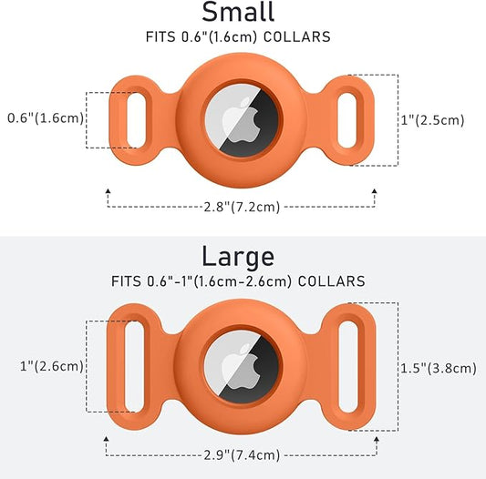 2 Pack Case for Airtag Dog Cat Collar Holder, Soft Silicone Anti-Lost Waterproof Protective Case Compatible with Apple Airtag, for Pet Dog Cat Collars Holder