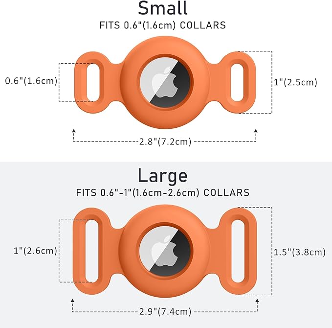 2 Pack Case for Airtag Dog Cat Collar Holder, Soft Silicone Anti-Lost Waterproof Protective Case Compatible with Apple Airtag, for Pet Dog Cat Collars Holder