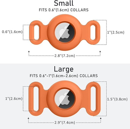 2 Pack Case for Airtag Dog Cat Collar Holder, Soft Silicone Anti-Lost Waterproof Protective Case Compatible with Apple Airtag, for Pet Dog Cat Collars Holder