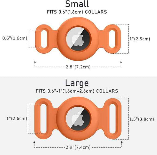 2 Pack Case for Airtag Dog Cat Collar Holder, Soft Silicone Anti-Lost Waterproof Protective Case Compatible with Apple Airtag, for Pet Dog Cat Collars Holder