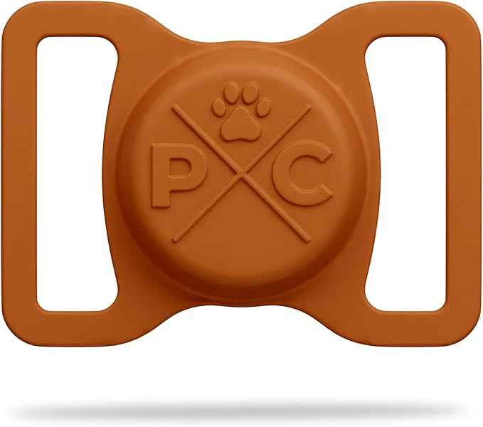 Pup Culture AirTag Dog Collar Holder, Extra-Durable, Lightweight, and Protective AirTag Case for Dog Collar - Track Your Pet Using an Apple AirTag - Dog Collar AirTag Holder- Orange 1.5 Inch Collar