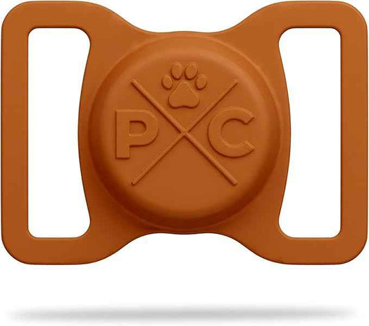 Pup Culture AirTag Dog Collar Holder, Extra-Durable, Lightweight, and Protective AirTag Case for Dog Collar - Track Your Pet Using an Apple AirTag - Dog Collar AirTag Holder- Orange 1.5 Inch Collar