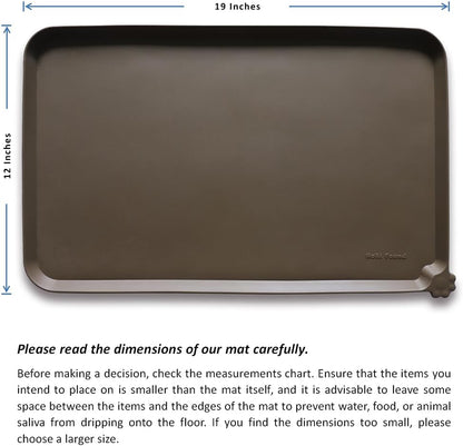 Hoki Found Silicone Pet Food Mats Tray - Non Slip Pet Dog Cat Bowl Mats Placemat - Dog Pet Cat Feeding Mat - Waterproof Dog Cat Food Mats -Pet Water Mats for Carpet - Coffee
