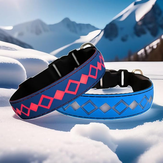 LED Dog Collar with AirTag Holder and Custom ID Tag, 15 Light Modes, Waterproof, Multiple Colors (BLUE, S(7.87-11.8"))