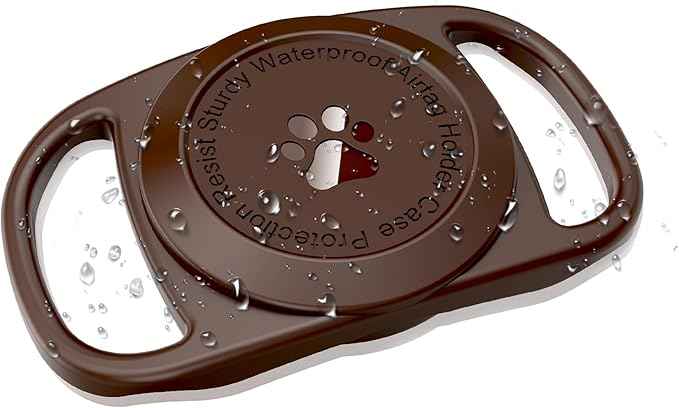 Waterproof Dog Collar GPS Tag Case [1 Pack] - Durable TPU+Silicone Holder, Lightweight Full Protection Cover, Chocolate