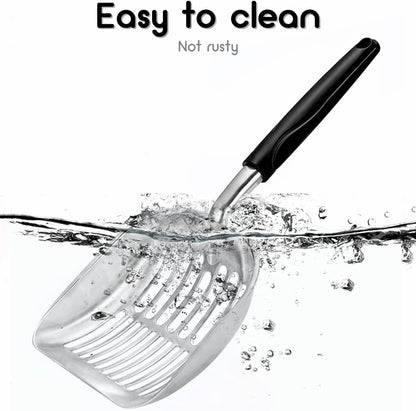 Cat Litter Scoop - Sturdy Mesh Scooper,Long Handle Cat Scooper,Aluminum Alloy Sifter Metal Scoop,Poop Sifting,Mesh shovel,Suitable for Cat Litter Box,Christmas GiftSuitable for Cat Litter Box
