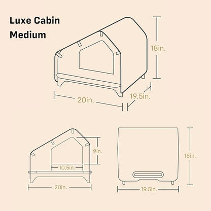 RAWRY Cat House – Covered Indoor Pet Bed with Cushion & Scratcher | Wood Cat Scratcher House for Cats, Kittens, Small Dogs