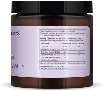 Bark & Whiskers Digestive Enzymes - Supports Kibble Digestion - Veterinarian Formulated - for Dogs & Cats - Non-GMO - 4.23 oz (120 g) - 150 Scoops