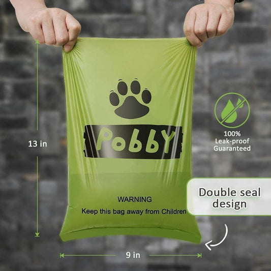 Poop Bags for Dogs, 225 Count Dog Bags for Poop, Unscented 15 Refill Rolls, 9" X 13" Thick Doggy Bag by PobbY