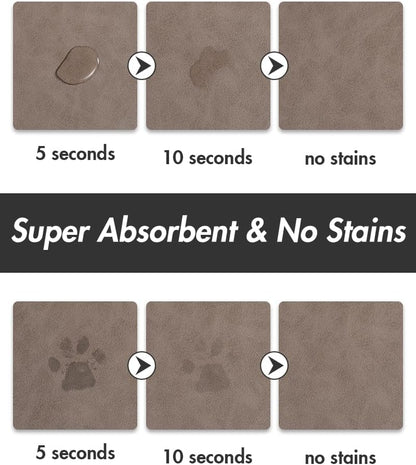 Absorbent Dog Water Mat for Food and Bowl - Quick Dry Pet Feeding Mat, No Stains, Accessories for Messy Drinkers