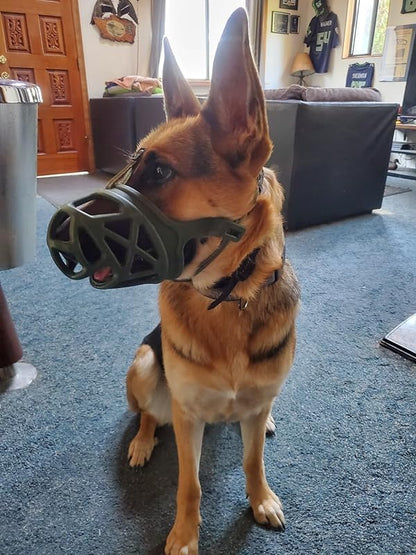 Mayerzon Dog Muzzle, Breathable Basket Muzzles for Small, Medium, Large and X-Large Aggressive Dogs Beagle German Shepherd Doberman, Cage Mouth Guard Stop Biting Chewing for Grooming Training