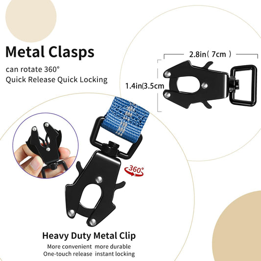 Heavy Duty Tactical Bungee Dog Leash, 4-6FT Shock Absorbing Tactical Dog Leash with 2 Padded Handles, Metal Carabiner Clip,Car Seatbelt, Reflective Dog Leashs for Medium Large Dogs (Blue)