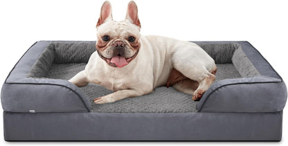 INVENHO Orthopedic Dog Bed Medium Size Dog, Waterproof Egg-Crate Foam Couch with Washable Removable Cover, Waterproof Lining and Nonskid Bottom